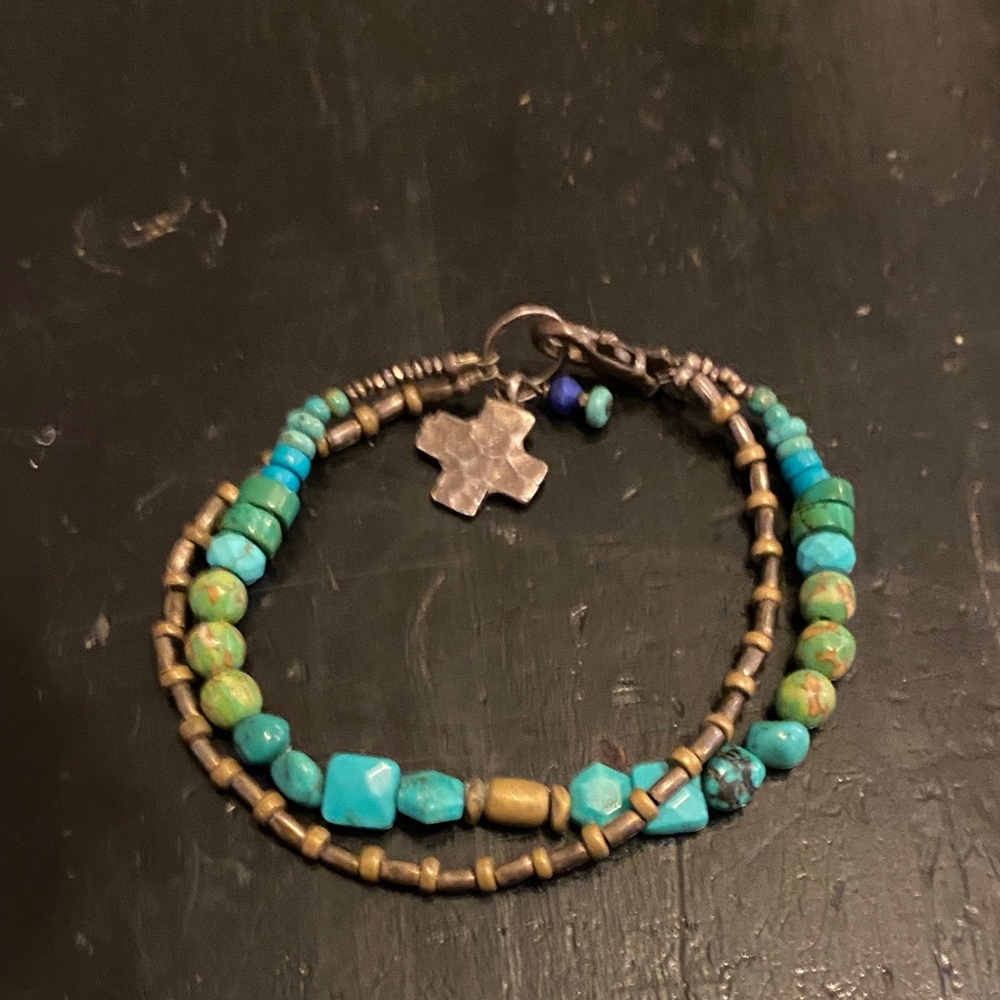 Sundance Turquoise, Copper and Sterling Bracelet